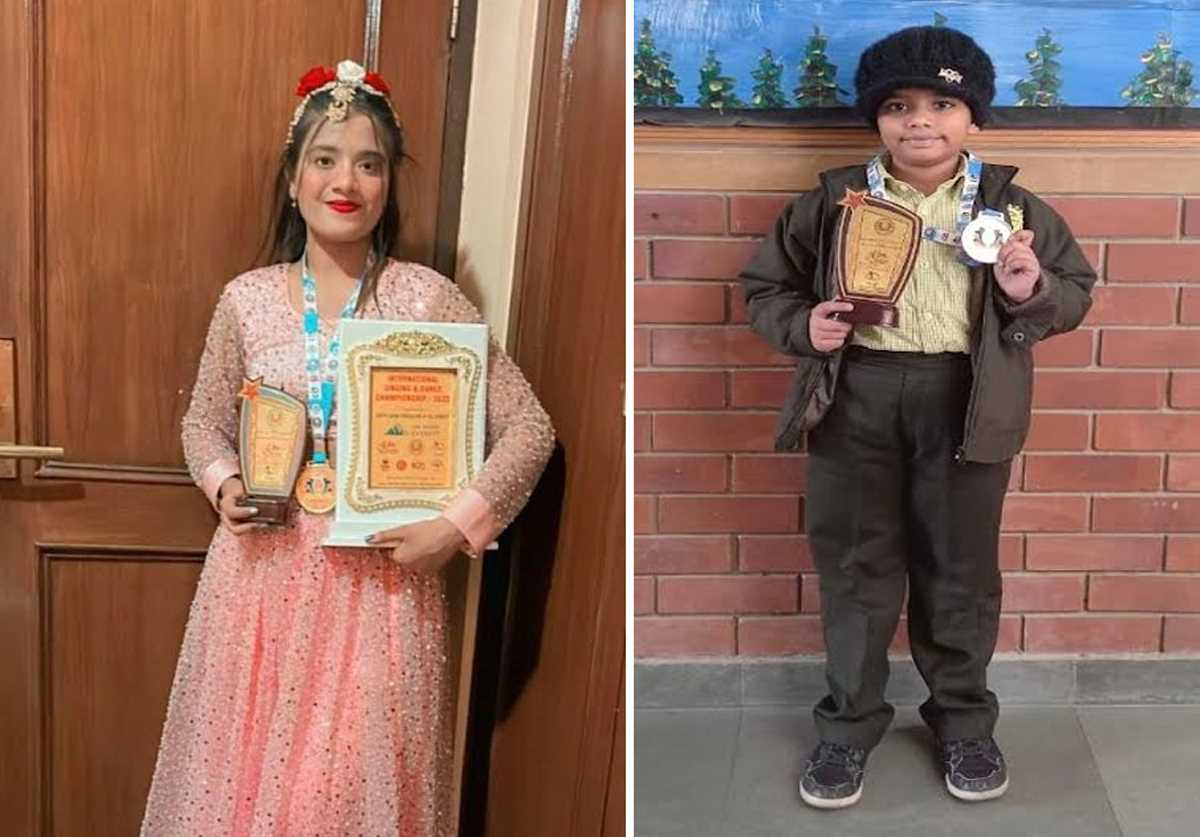 अंतर राष्ट्रीय गायन व डान्स स्पोर्ट्स में टीना सोम ने स्वर्ण व आरोही को मिला रजत पदक